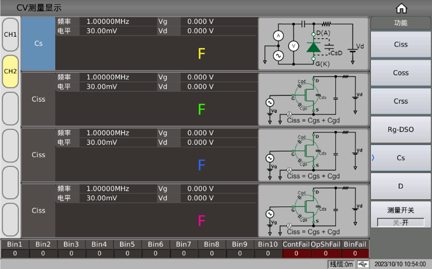 得益于TH510系列功率器件CV特性分析仪内置了2路直流电源