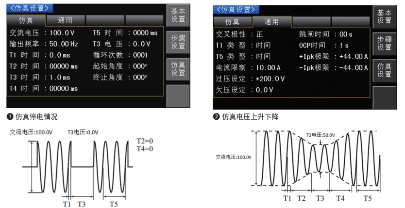 仿真模式适用于模拟电源异常，类似列表模式