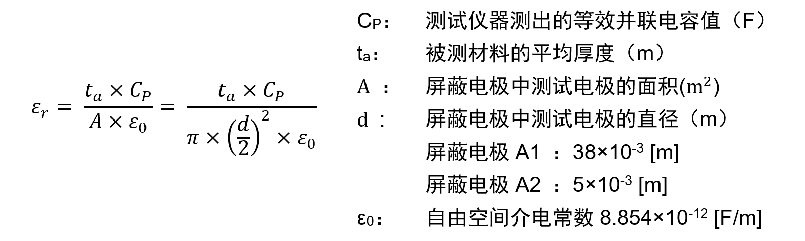 介电常数公式