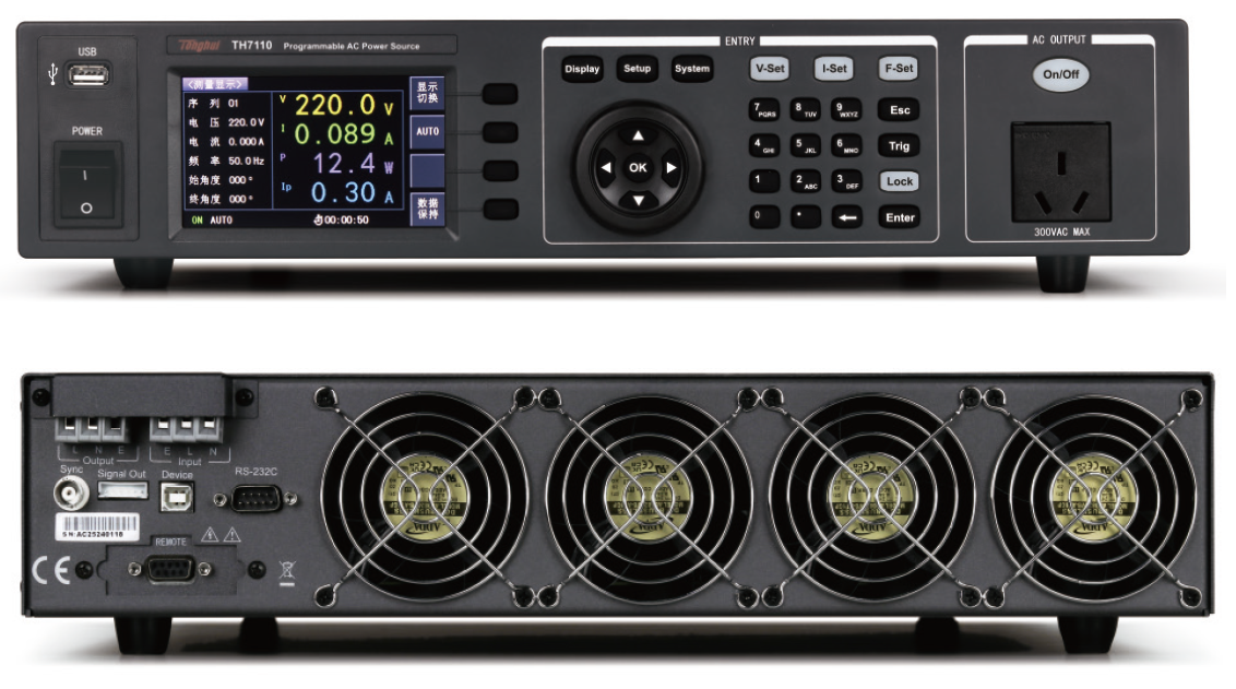 超小体积（0.5、1kW 2U高度，2kW 4U 高度），前后面板输出