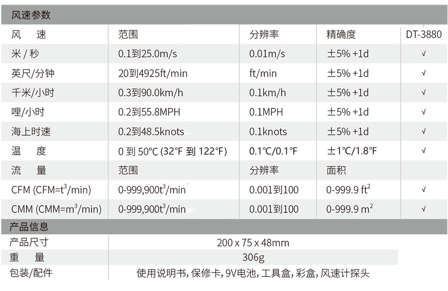 DT-3880热敏式风速仪