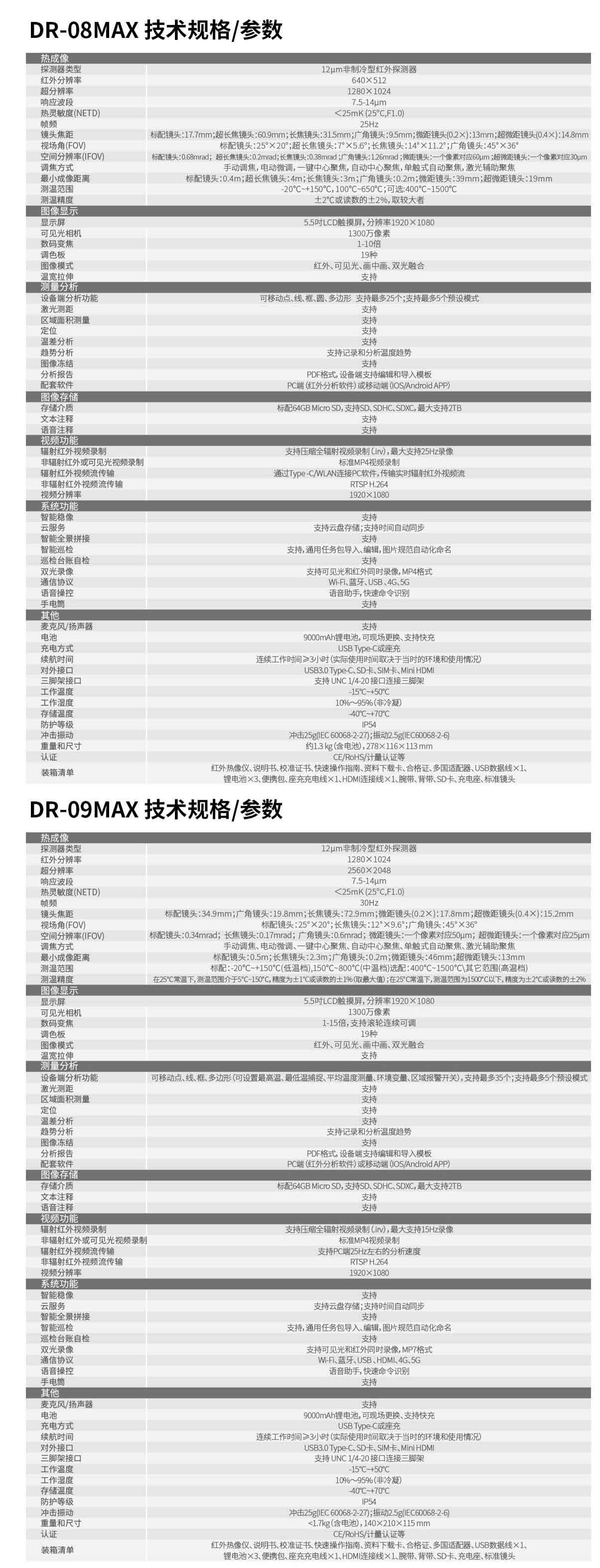 DR-08MAX/DR-09MAX 旗舰型安卓智能红外热像仪